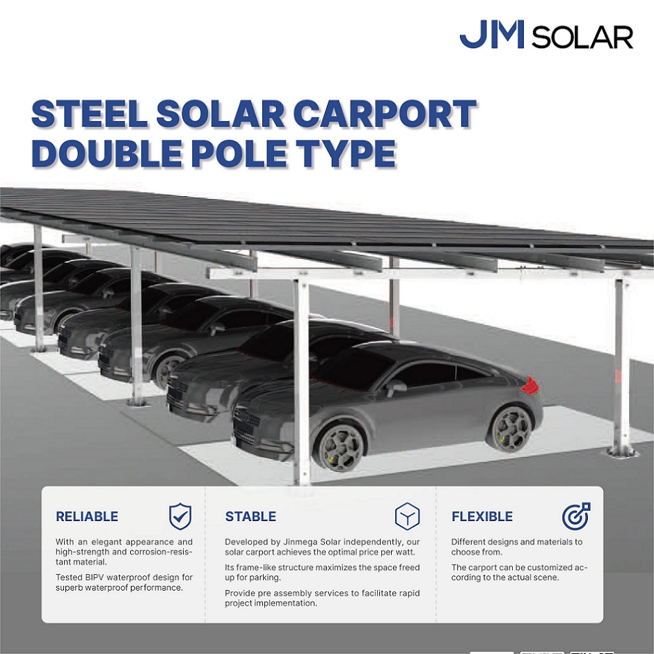 Double Pole Steel Solar Carport | Built for Strength, Designed for Solar